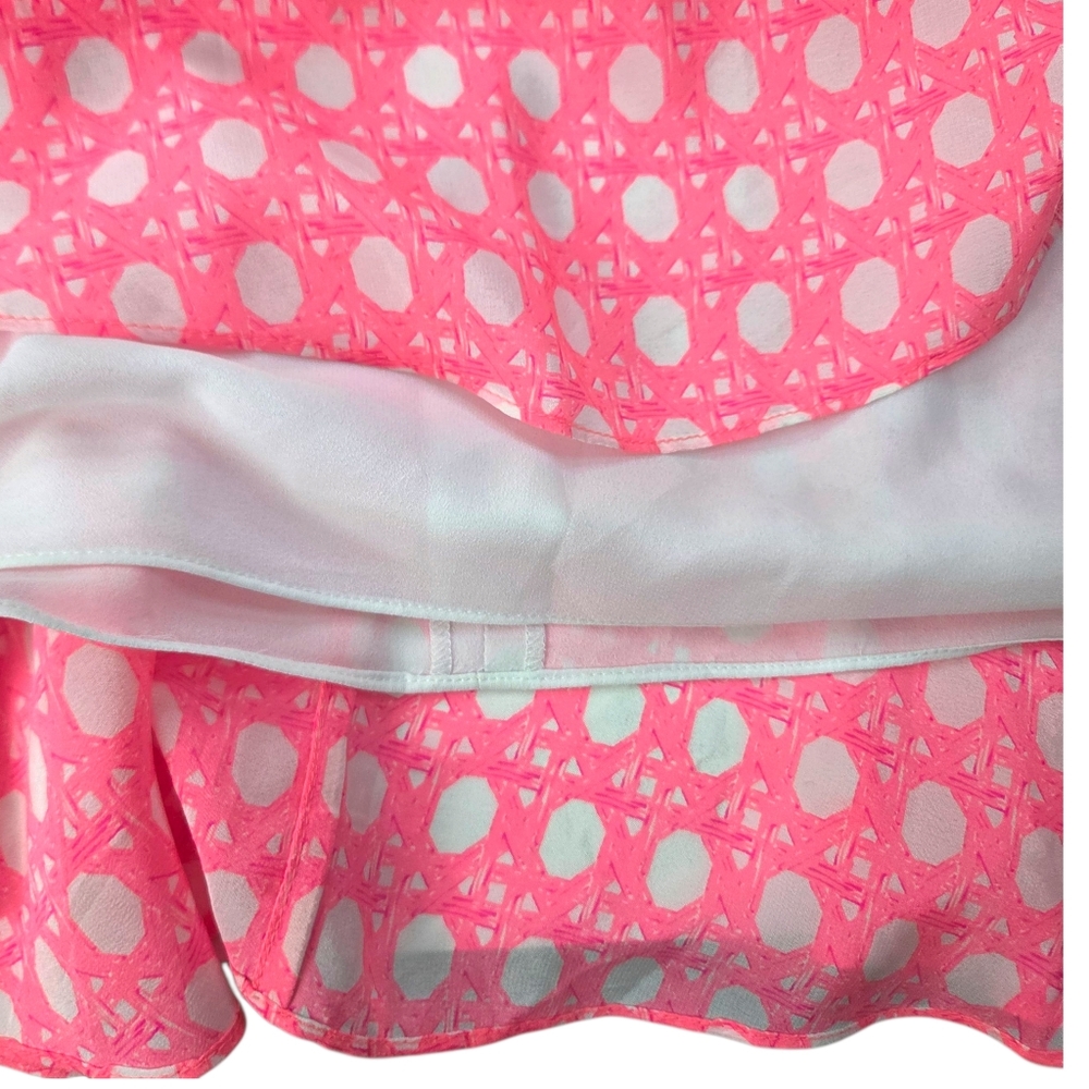 Vineyard Vines 100% Silk Halter Dress Womens 2 Pink White A-line Preppy Feminine - Picture 7 of 12